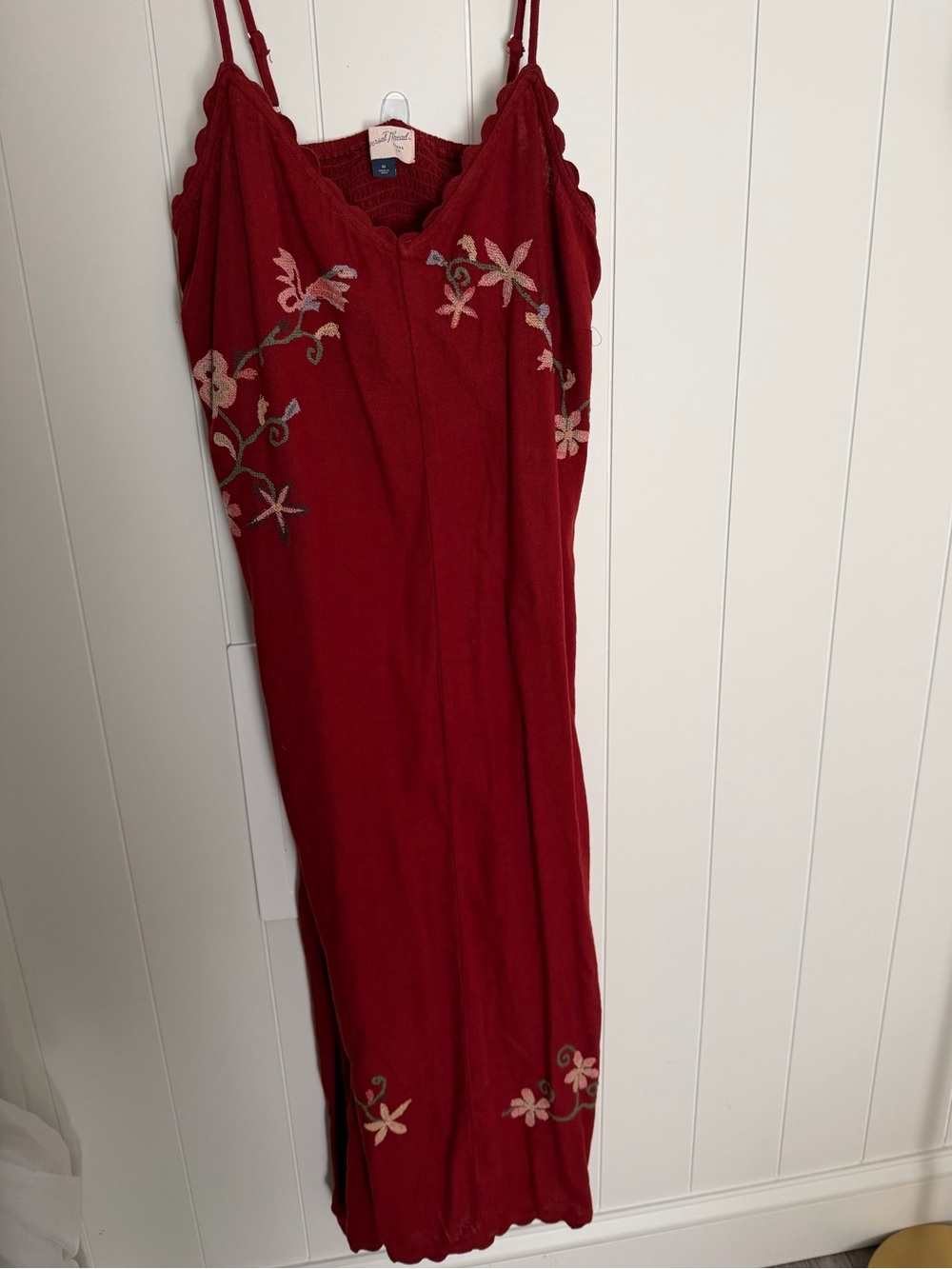 Universal Thread Red Embroidered maxi Dress